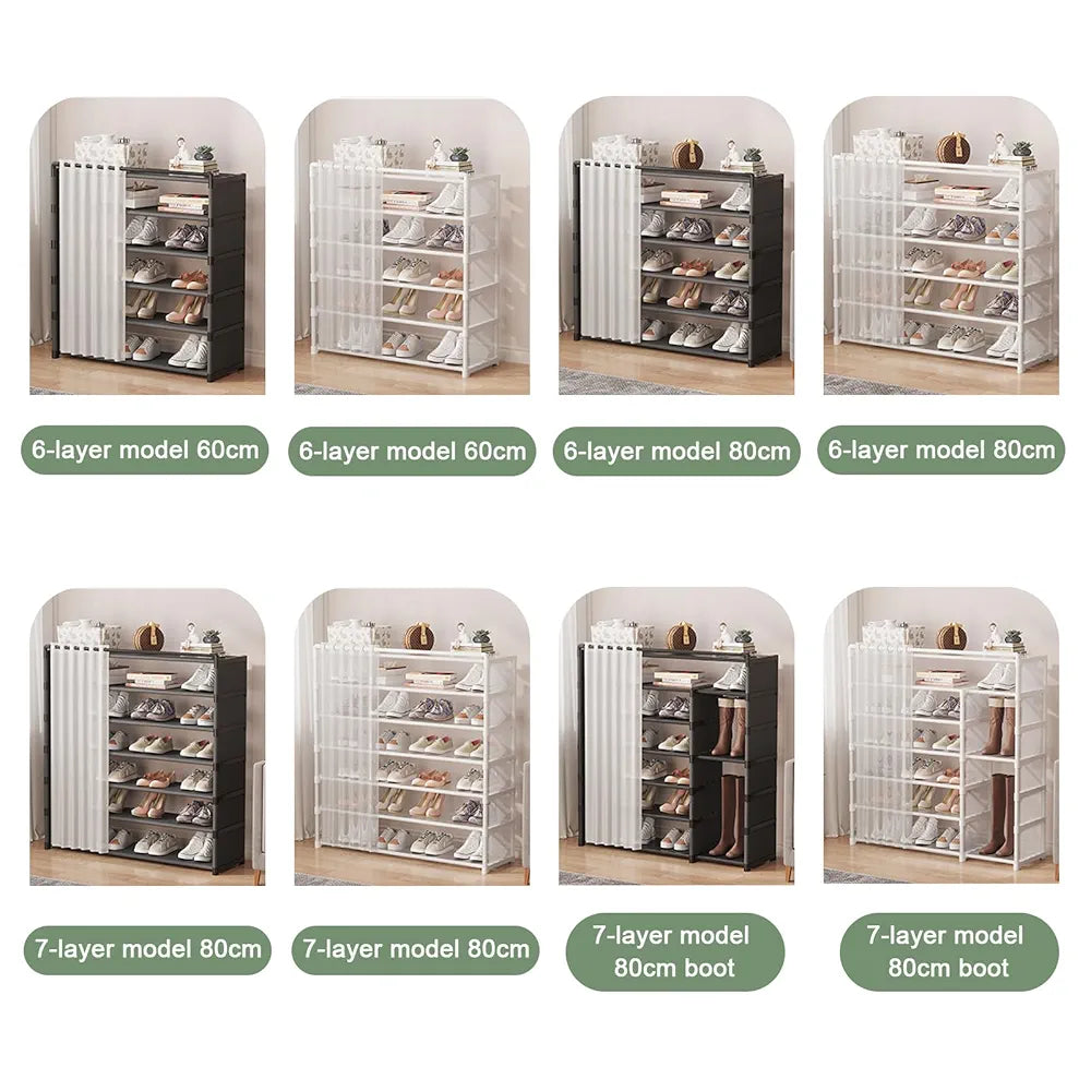 LAYER CURTAIN SHOE RACK