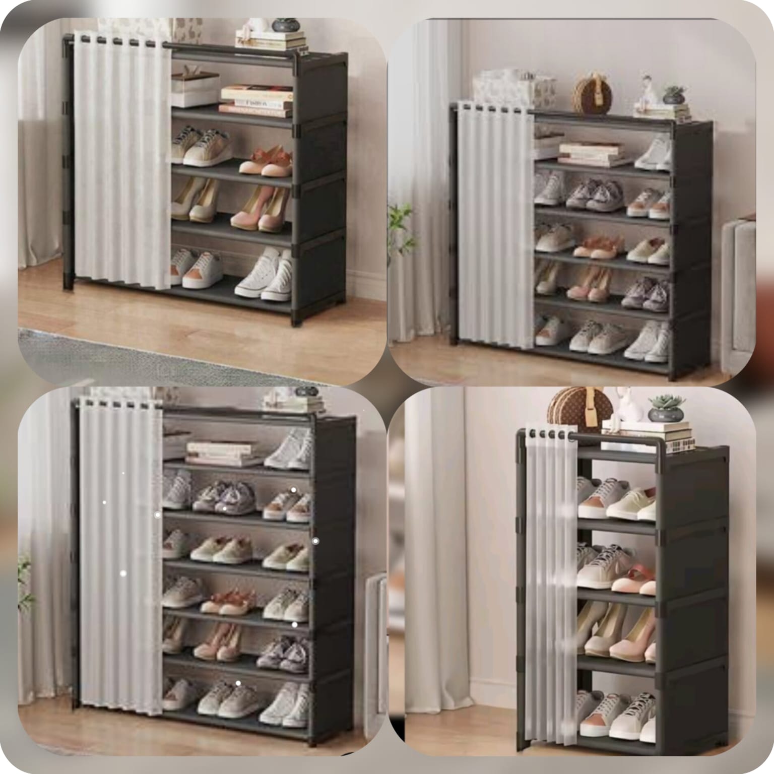 LAYER CURTAIN SHOE RACK