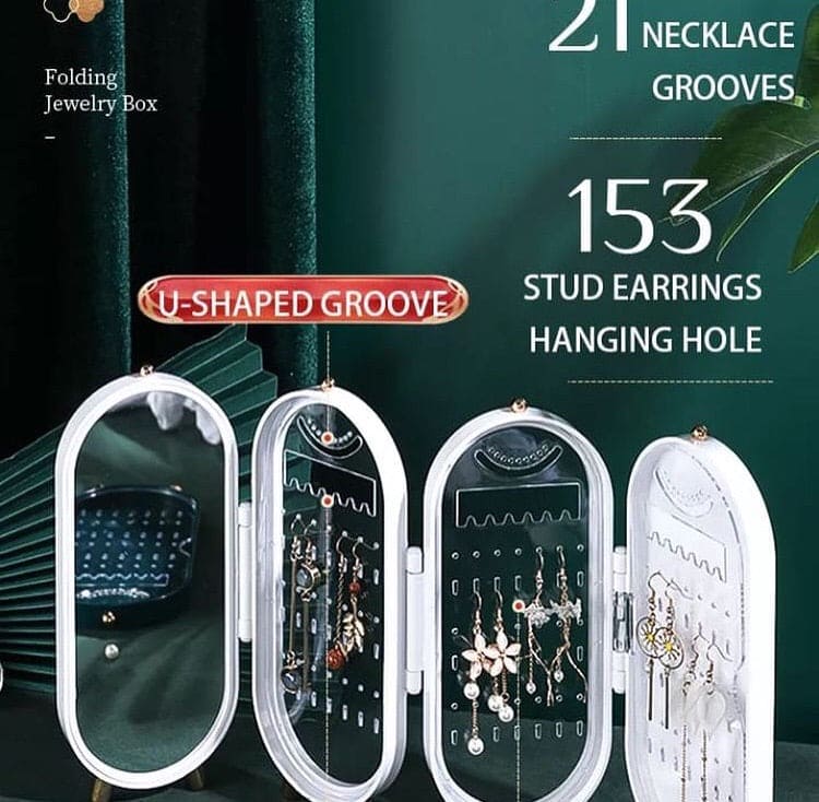 4 GRID FOLDABLE DESKTOP JEWELLERY ORGANIZER