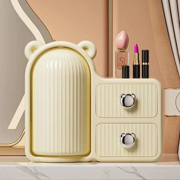 360° ROTATING BEAR MAKEUP STORAGE BOX