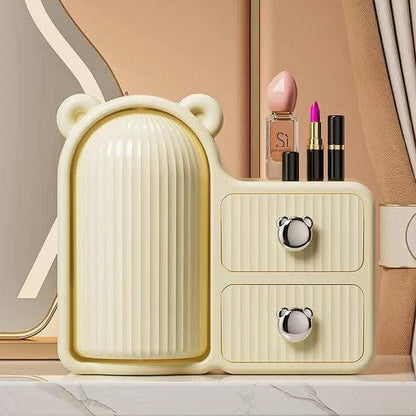 360° ROTATING BEAR MAKEUP STORAGE BOX