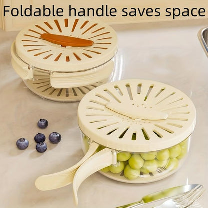 MULTIFUNCTIONAL FRUIT AND VEGETABLE DRAINING BASKET WITH LID