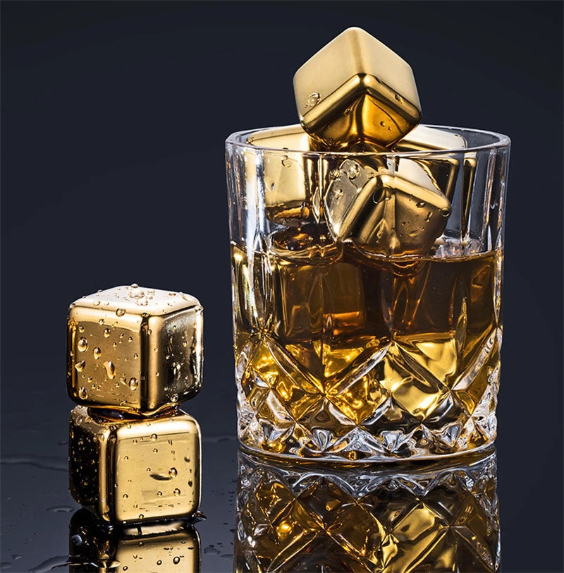 REUSABLE STAINLESS STEEL ICE CUBES ICE PELLETS COOLING STONES COOLER FOR DRINK BAR TOOL