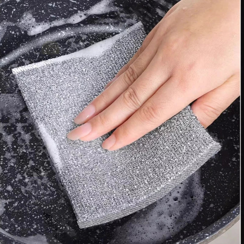 5PCS MULTIPURPOSE WIRE DISHWASHING CLOTHS FOR WET AND DRY CLEANING