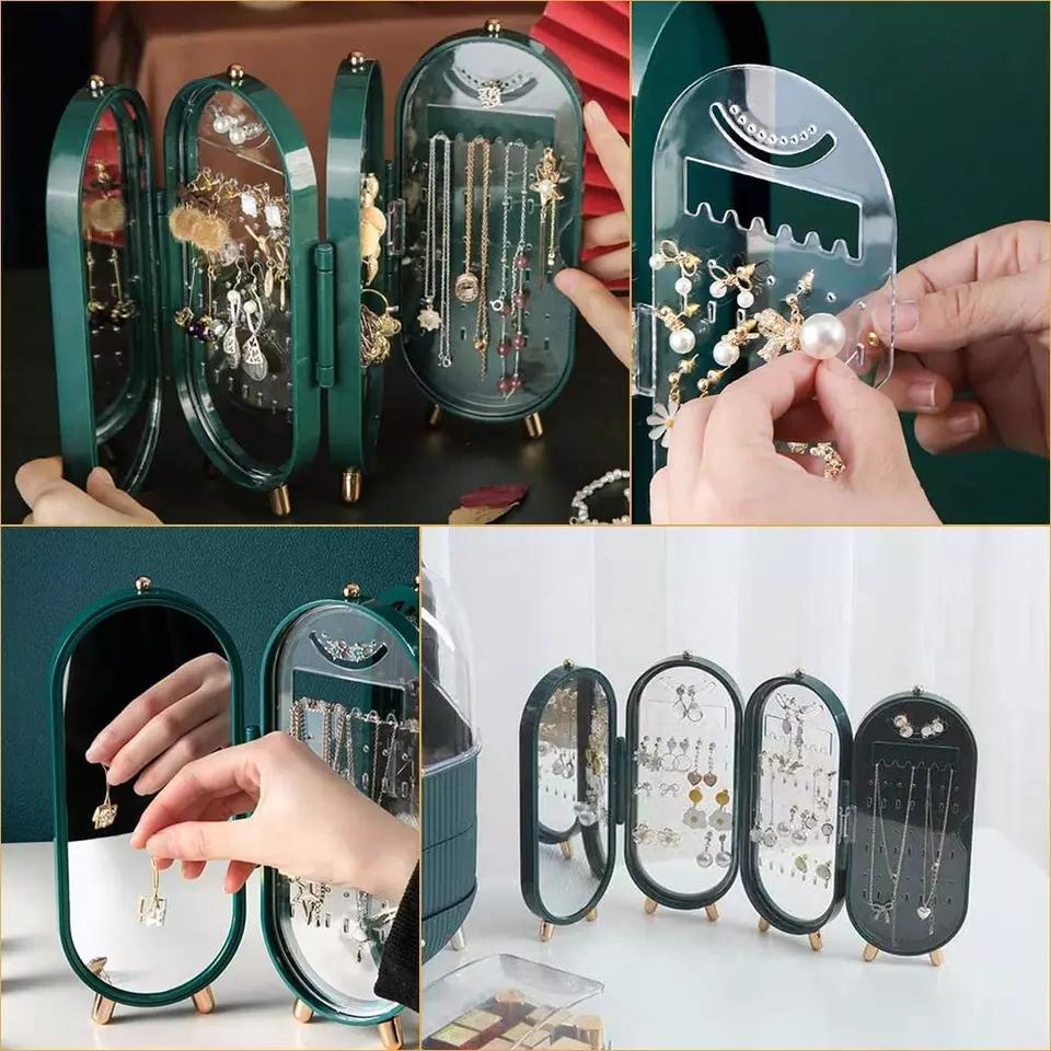 4 GRID FOLDABLE DESKTOP JEWELLERY ORGANIZER