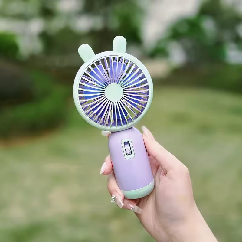 MINI HANDHELD FAN PORTABLE USB RECHARGEABLE 3 SPEED COOLING ✅