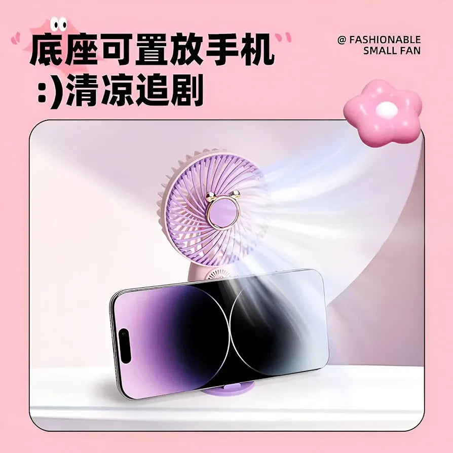 PORTABLE MINI USB FAN CUTE CARTOON DESIGN 3 SPEED ADJUSTABLE