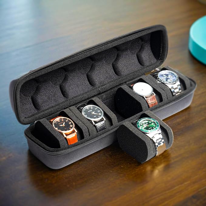 5 Slot Luxury Men's Watch Box - Premium Wristwatch Storage Case