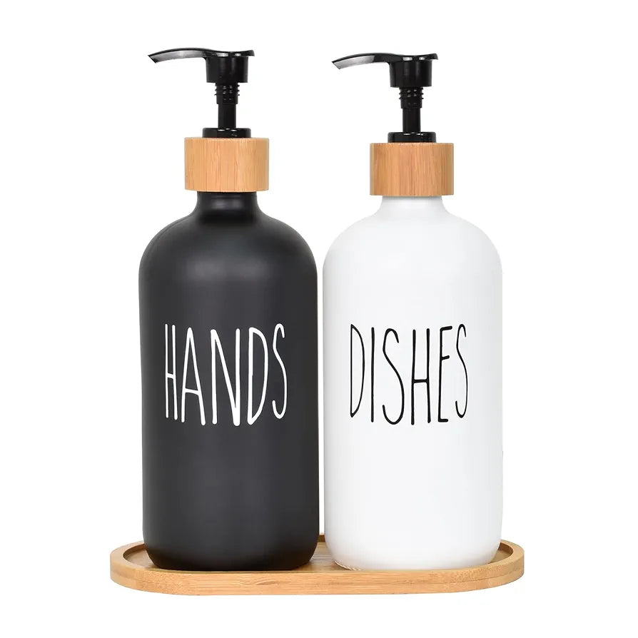 HAND AND DISH SOAP DISPENSER GLASS MATERIAL (PAIR)