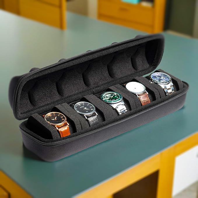 5 Slot Luxury Men's Watch Box - Premium Wristwatch Storage Case