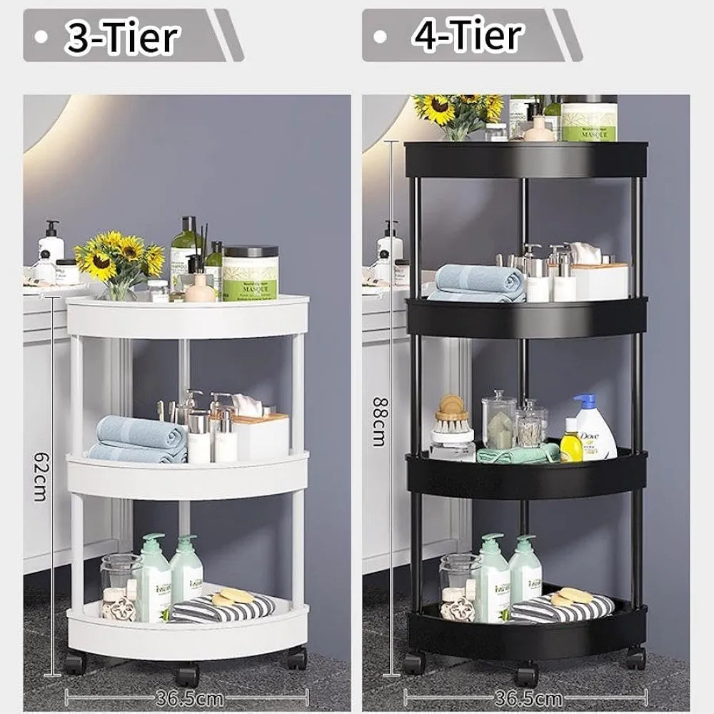 MULTIPURPOSE LAYER CORNER RACK PLASTIC & METAL ROD (4 LAYER) ✅