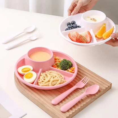 4 COMPARTMENT ROUND PLASTIC DINNER PLATE