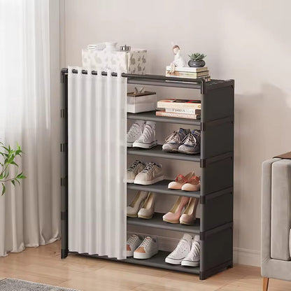 LAYER CURTAIN SHOE RACK