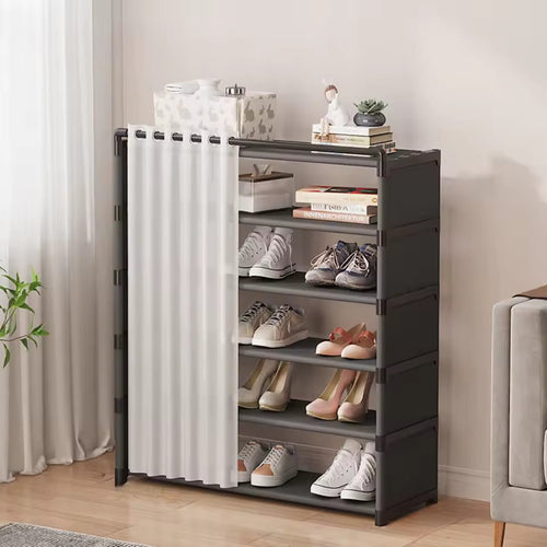 LAYER CURTAIN SHOE RACK