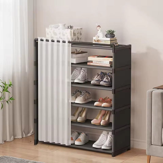 LAYER CURTAIN SHOE RACK