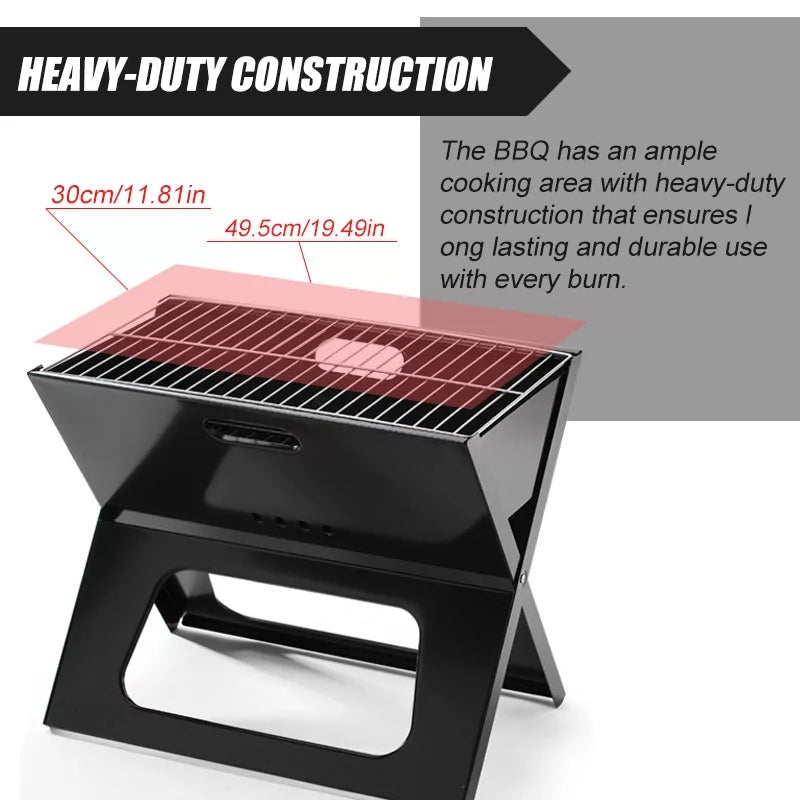 FOLDABLE PORTABLE CHARCOAL BBQ GRILL