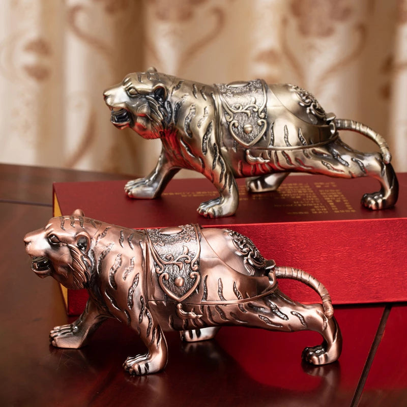 CREATIVE TIGER STYLE ASHTRAY WITH LID