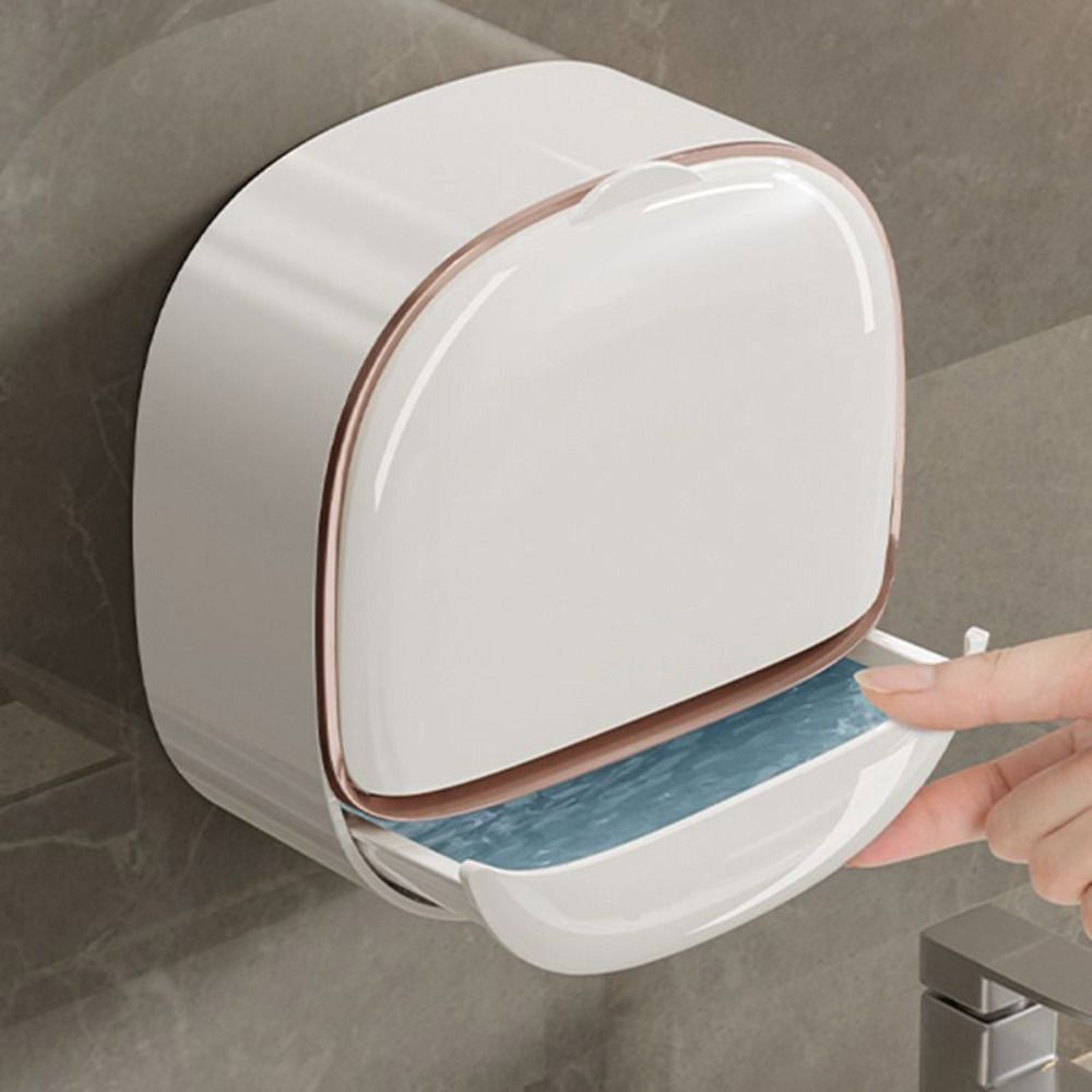WALL MOUNTED DRAINING SOAP DISH WITH COVER