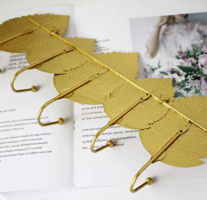 MULTIPURPOSE WALL MOUNTED METAL LEAF SHAPE HOOK
