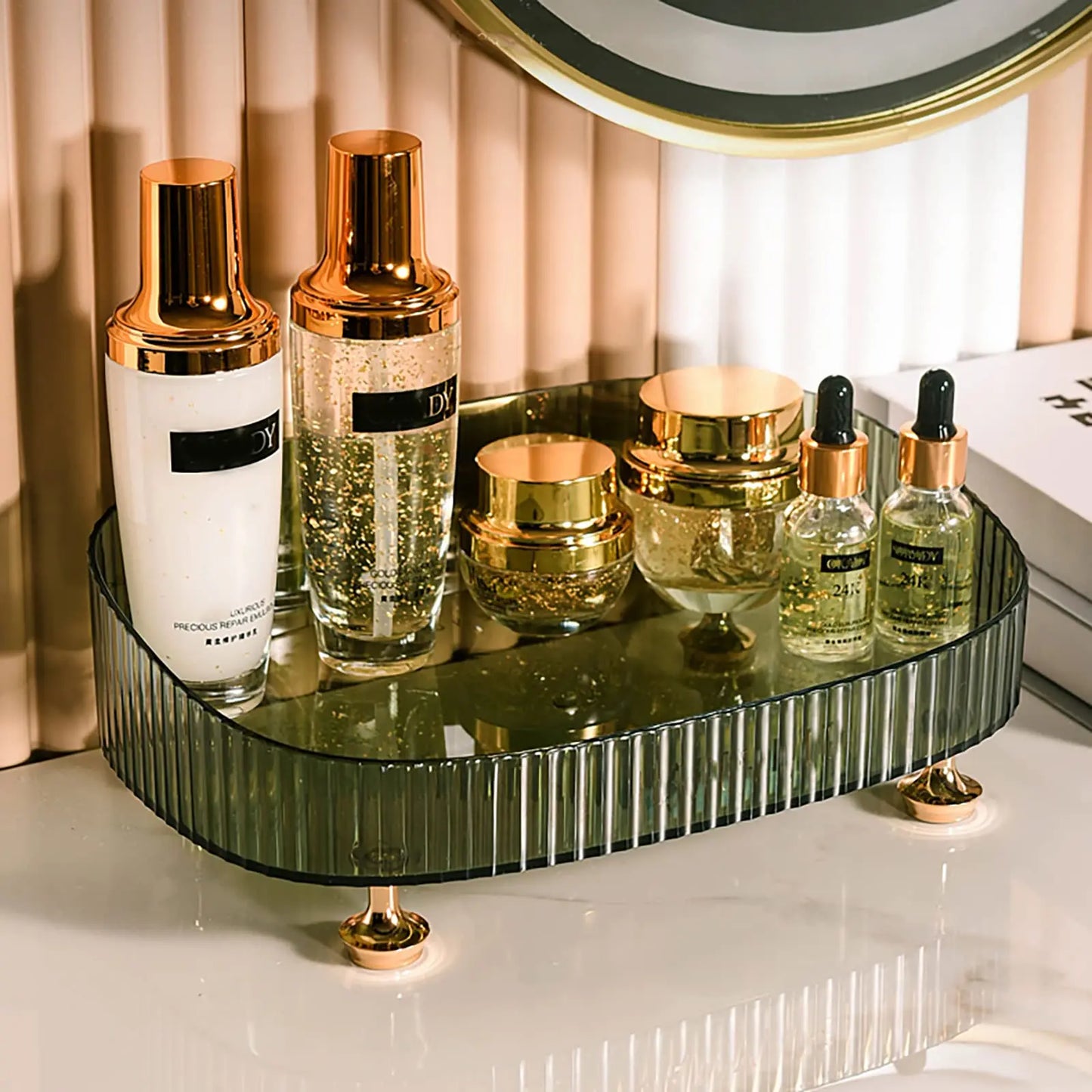 CLEAR DESKTOP ACRYLIC COSMETICS STORAGE TRAY