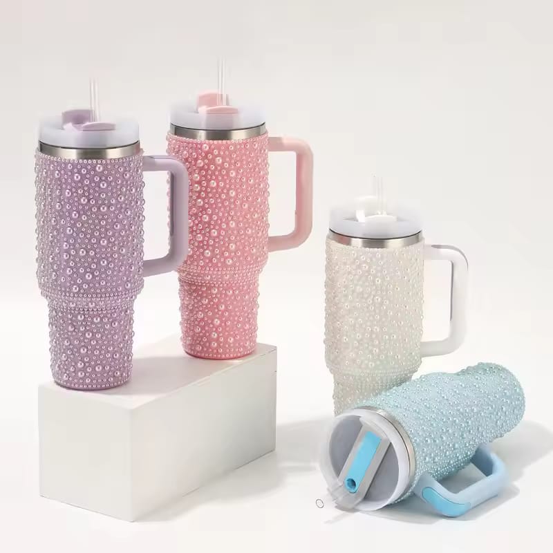 PEARL RHINESTONE TUMBLER (STAINLESS STEEL)