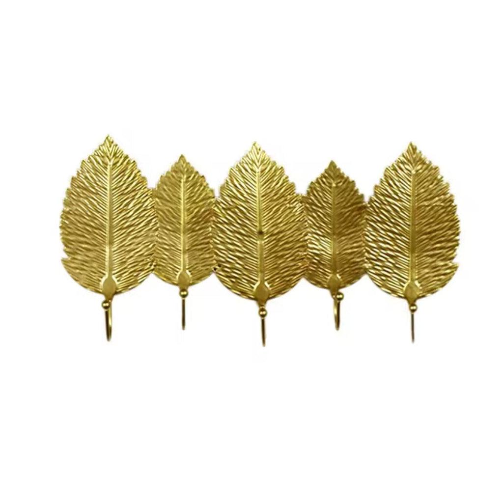 MULTIPURPOSE WALL MOUNTED METAL LEAF SHAPE HOOK