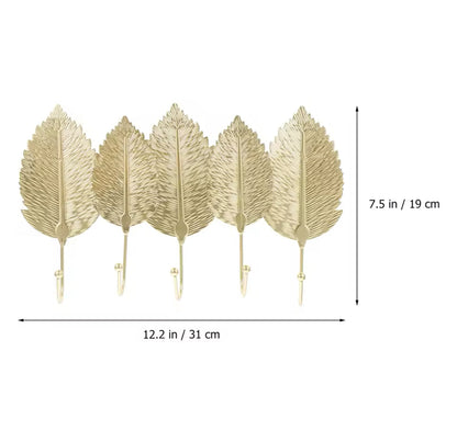 MULTIPURPOSE WALL MOUNTED METAL LEAF SHAPE HOOK