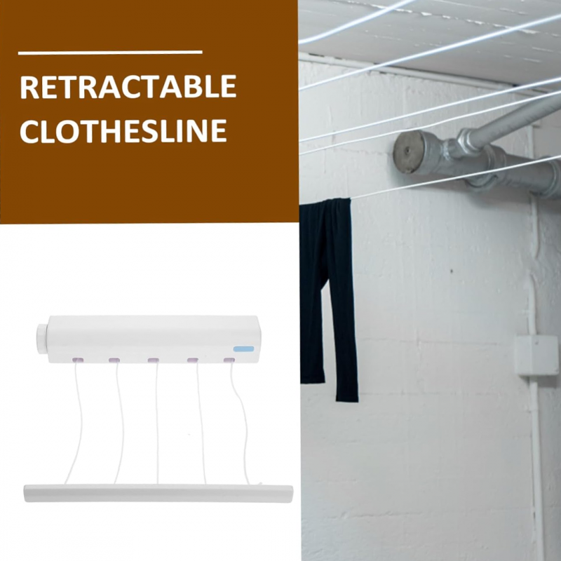 WALL MOUNTED RETRACTABLE INDOOR CLOTHES HANGER DRYING RACK