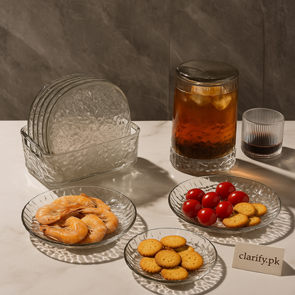 8-PIECE ACRYLIC BONE PLATES – SMALL SNACK & DINING DISHES