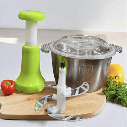 NEW MULTIFUNCTIONAL MANUAL CHOPPER (STAINLESS STEEL) 2 LITER