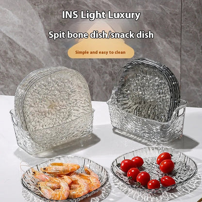 8-PIECE ACRYLIC BONE PLATES – SMALL SNACK & DINING DISHES