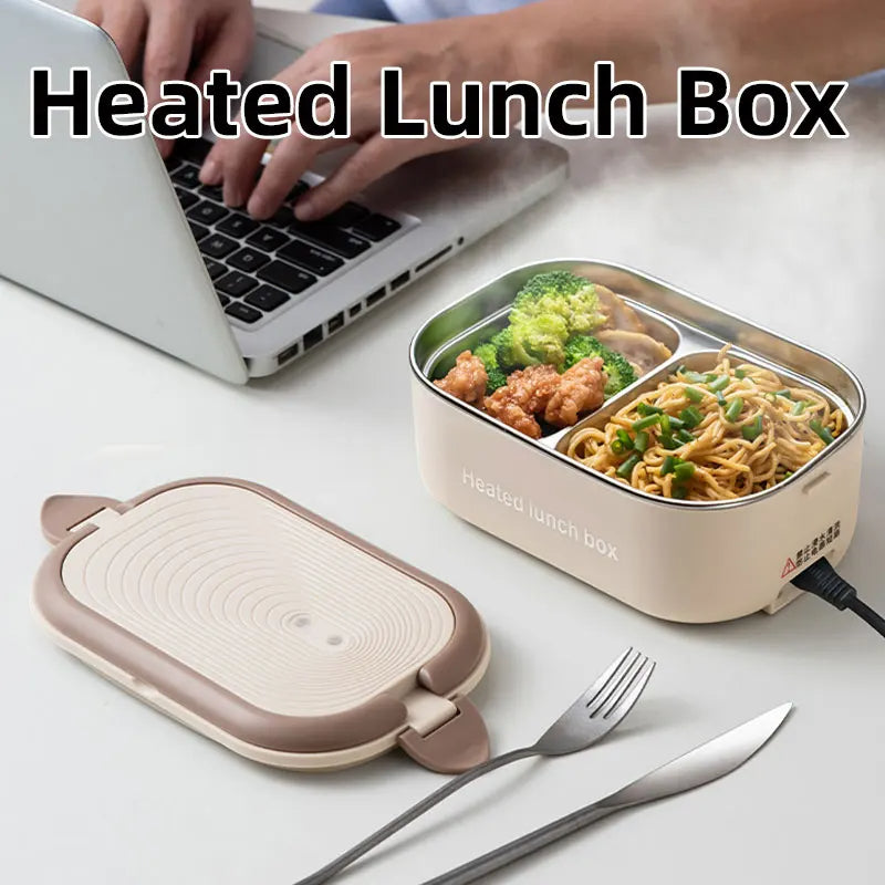 ELECTRIC HEATED LUNCH BOX (STAINLESS STEEL) ✅