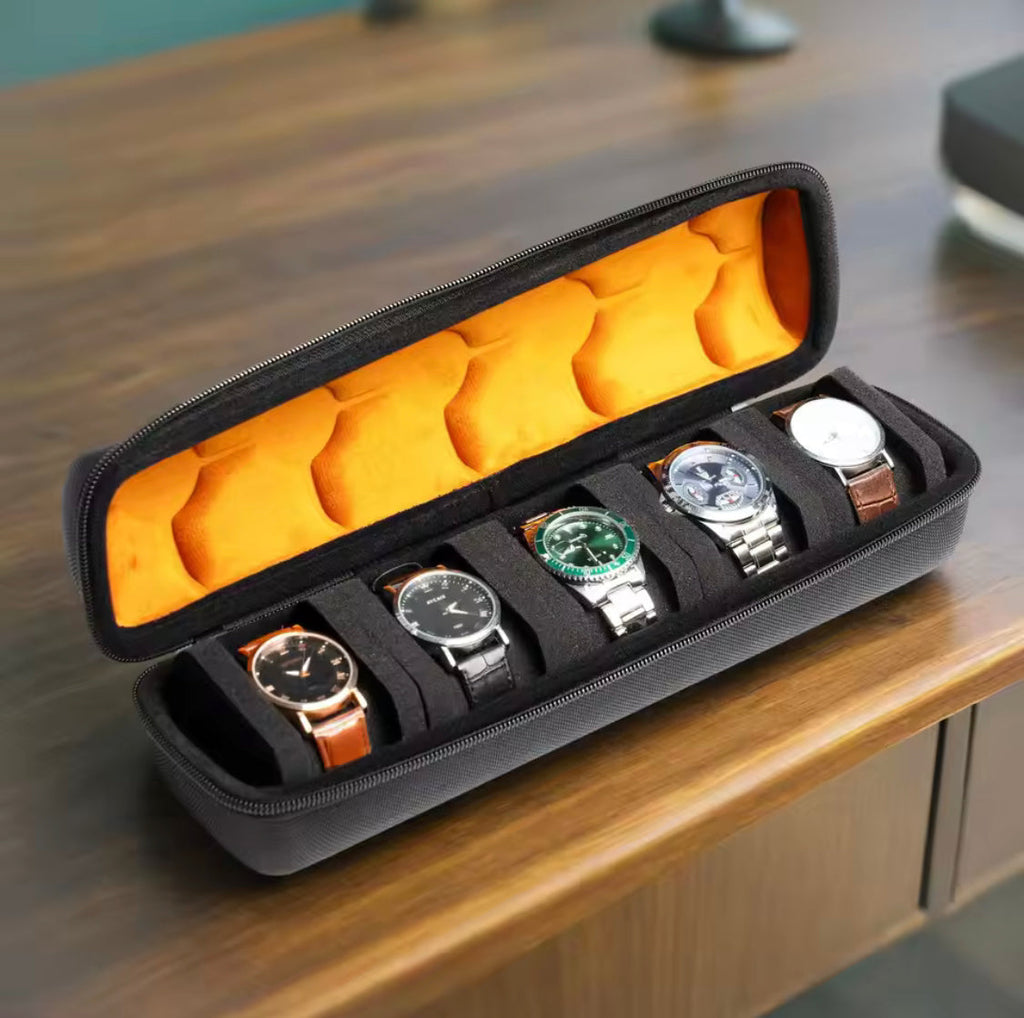 5 Slot Luxury Men's Watch Box - Premium Wristwatch Storage Case