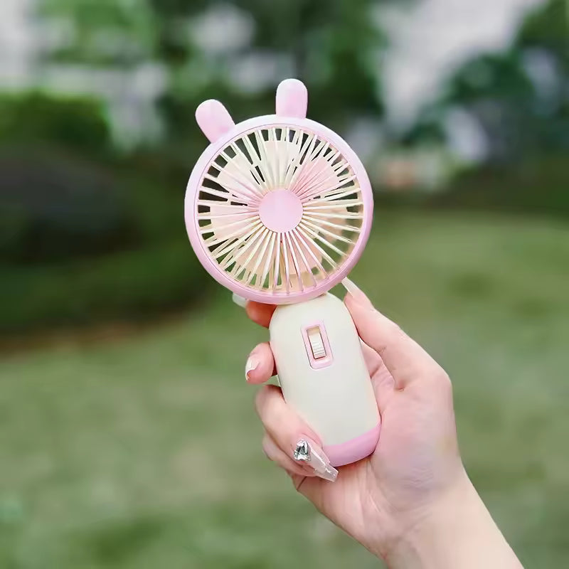MINI HANDHELD FAN PORTABLE USB RECHARGEABLE 3 SPEED COOLING ✅