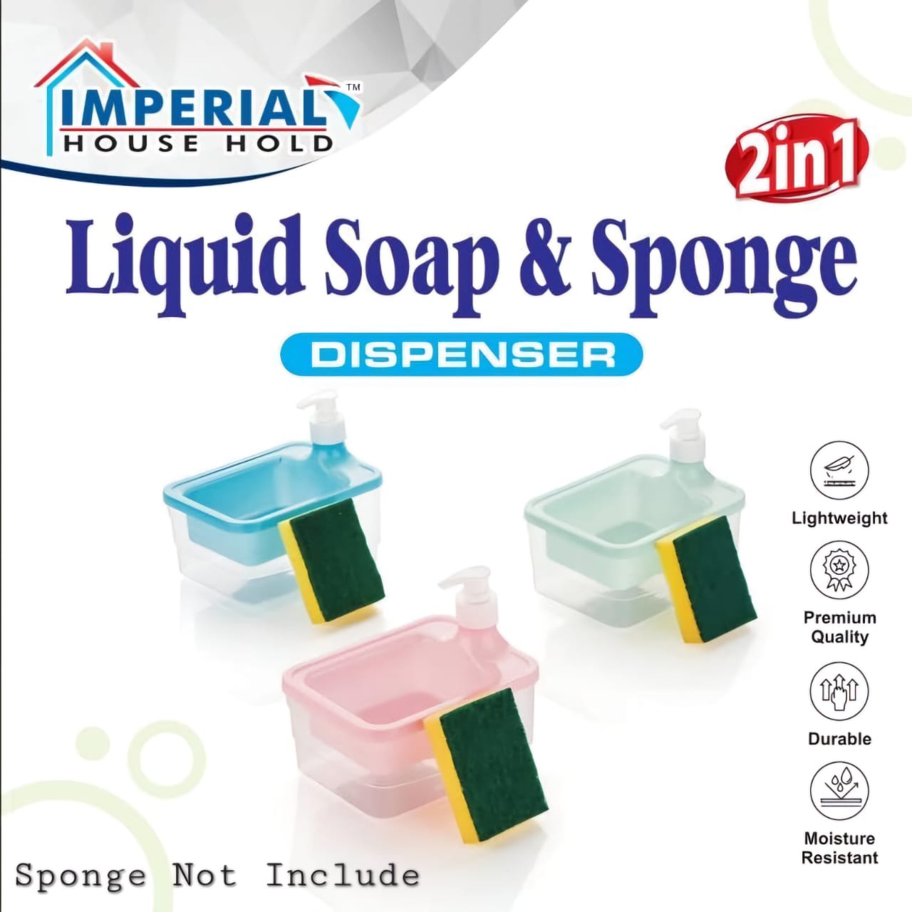 IMPERIAL LIQUID SOAP AND SPONGE DISPENSER