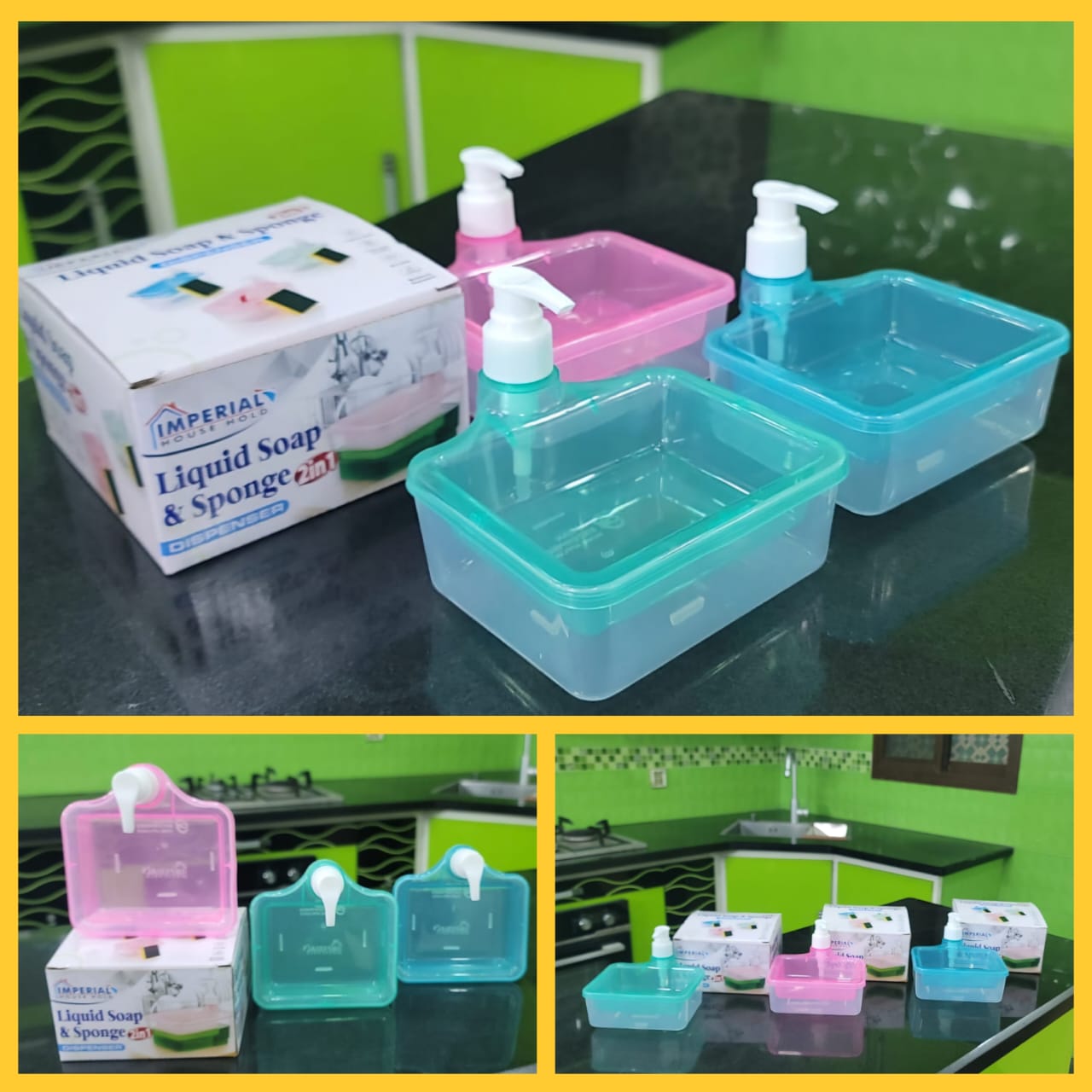 IMPERIAL LIQUID SOAP AND SPONGE DISPENSER