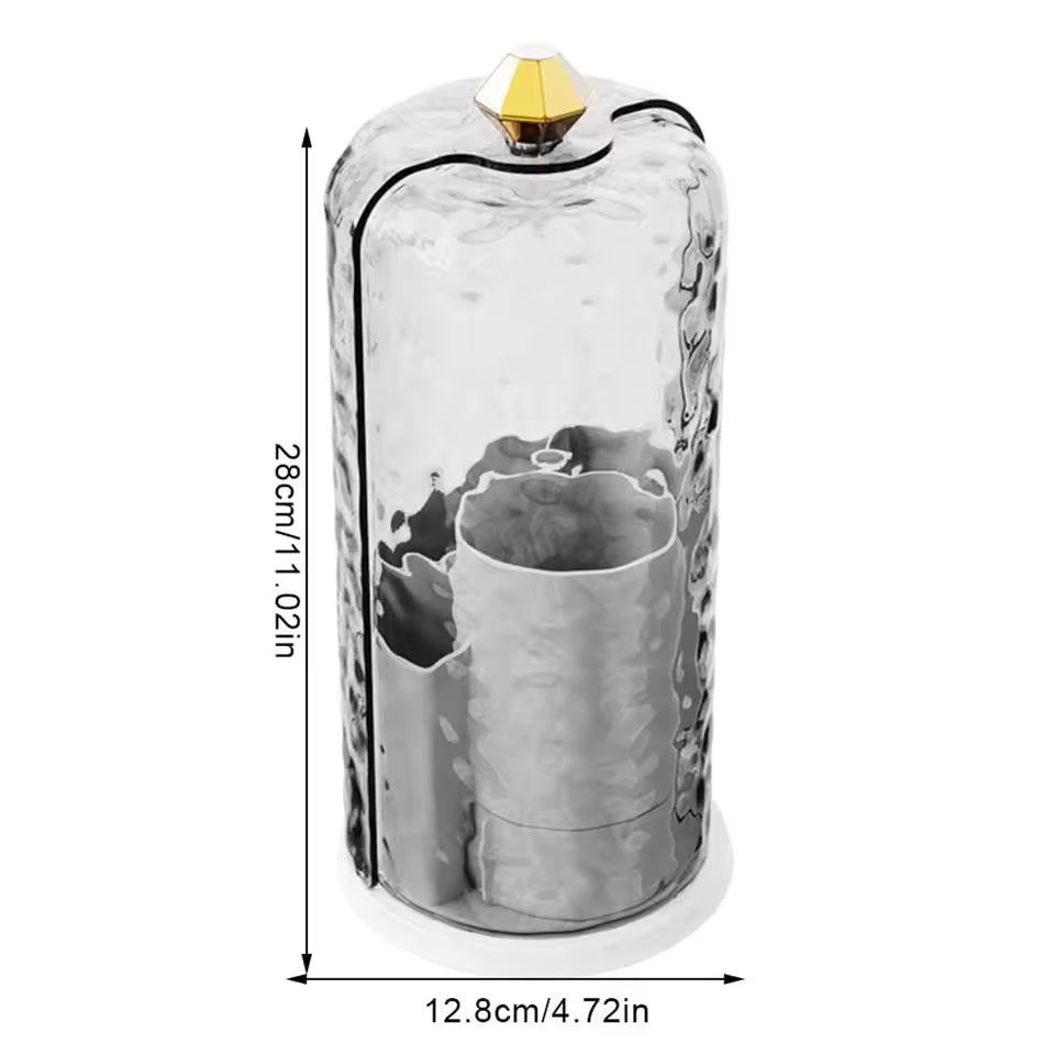 ROTATING MAKEUP BRUSH HOLDER WITH COVER