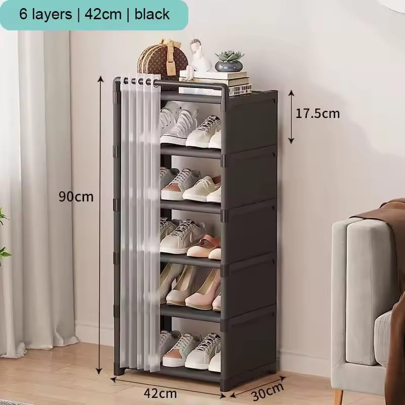 LAYER CURTAIN SHOE RACK