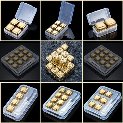 REUSABLE STAINLESS STEEL ICE CUBES ICE PELLETS COOLING STONES COOLER FOR DRINK BAR TOOL