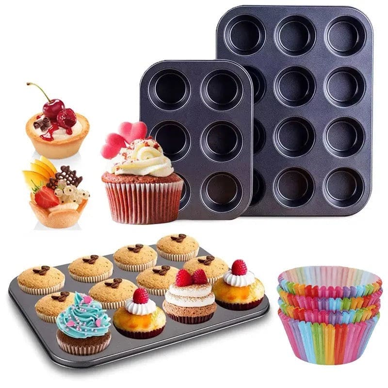 NON STICK MUFFIN TRAY, CUPCAKE MUFFIN ✅