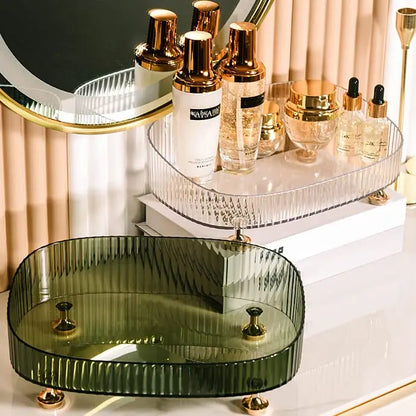 CLEAR DESKTOP ACRYLIC COSMETICS STORAGE TRAY
