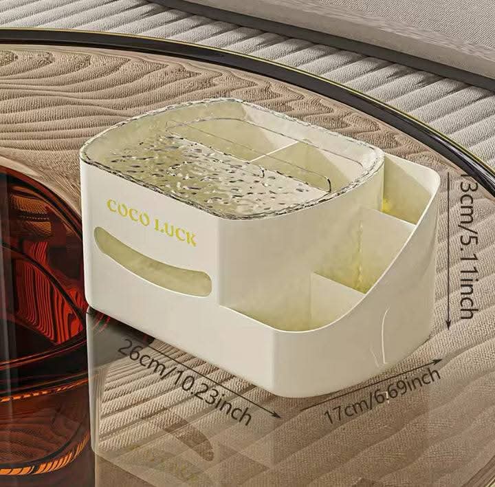 COSMETIC ORGANIZER WITH TISSUE BOX