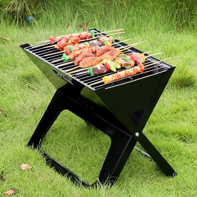FOLDABLE PORTABLE CHARCOAL BBQ GRILL