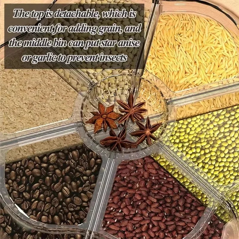 SMART 360° ROTATING RICE CONTAINER FOR SPACE-SAVING STORAGE