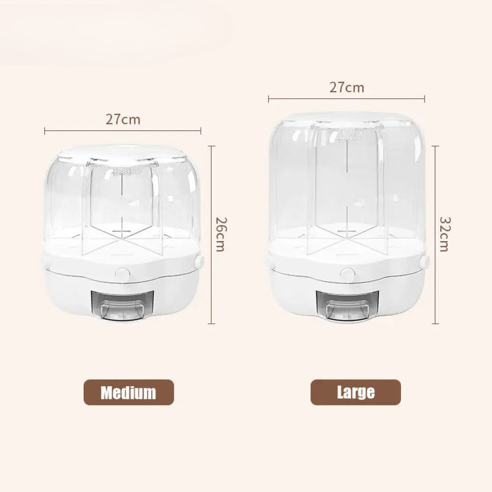 SMART 360° ROTATING RICE CONTAINER FOR SPACE-SAVING STORAGE