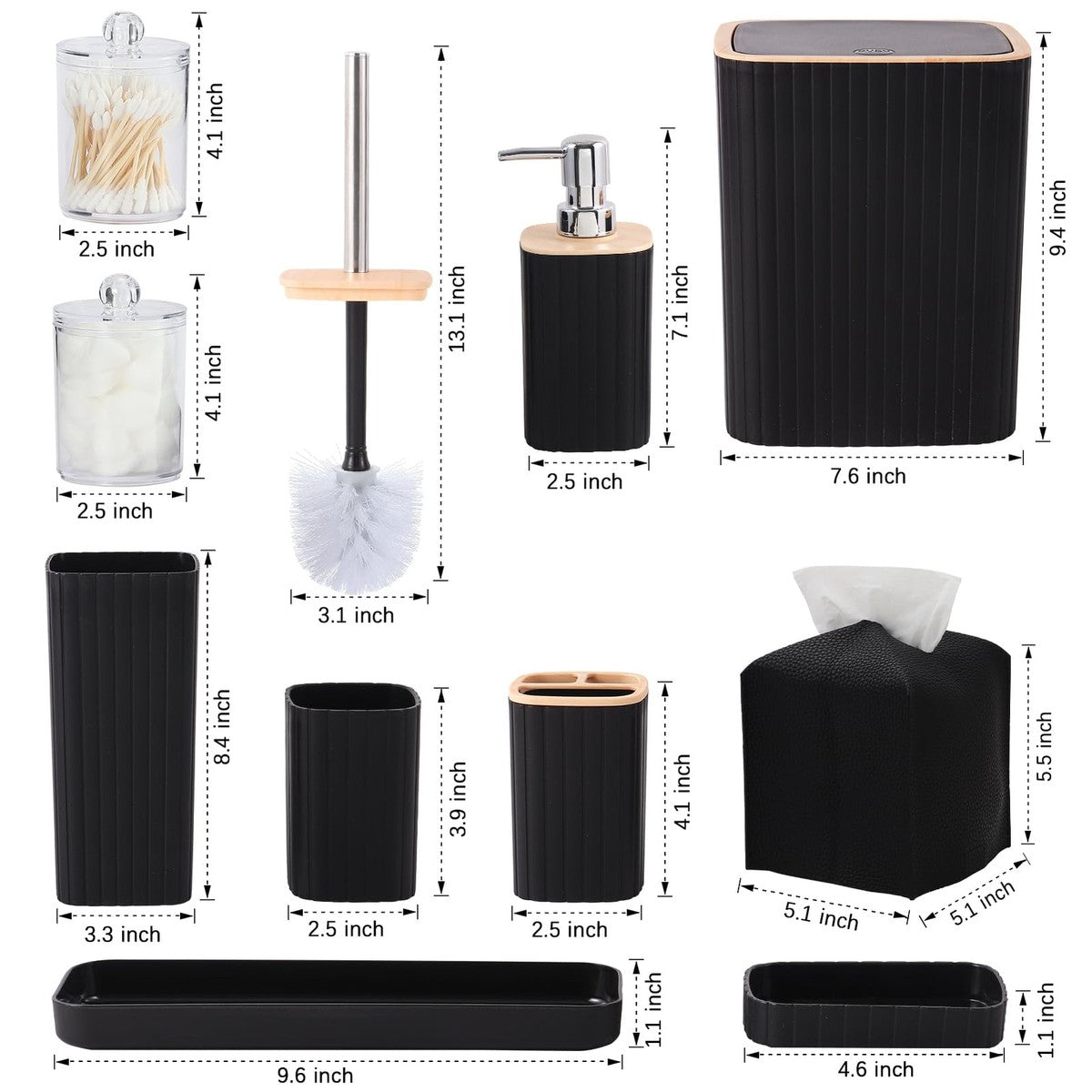 MODERN 6PCS BATHROOM ORGANIZER SET WITH BOX