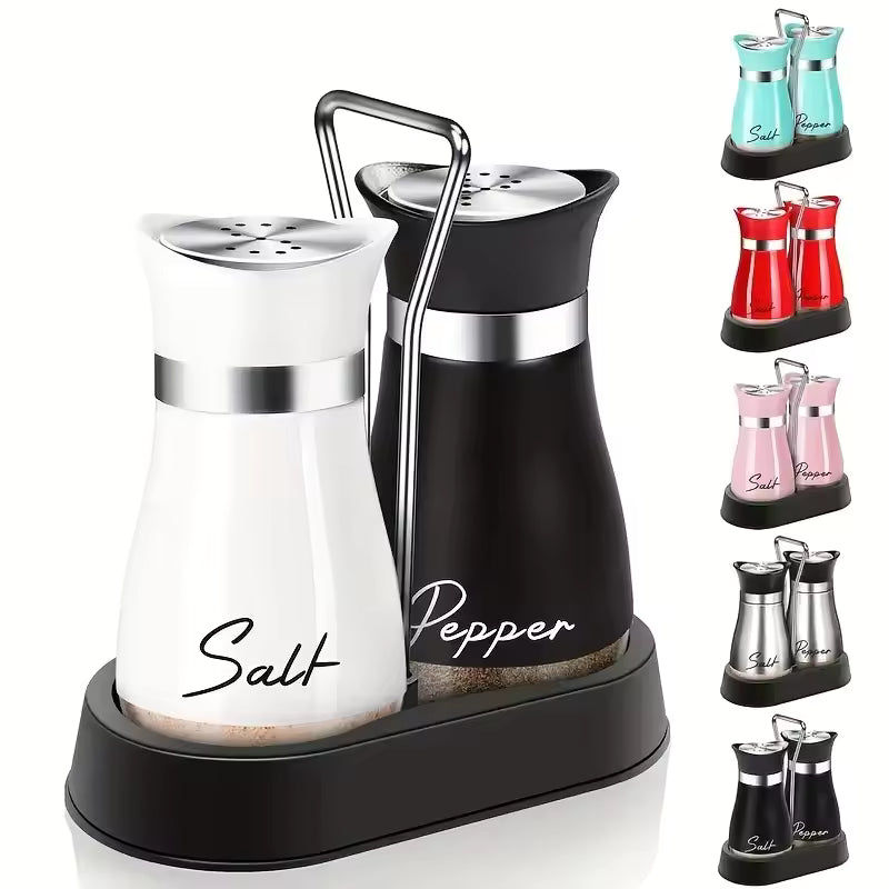 CLASSIC SALT AND PEPPER DISPENSERS WITH STAND