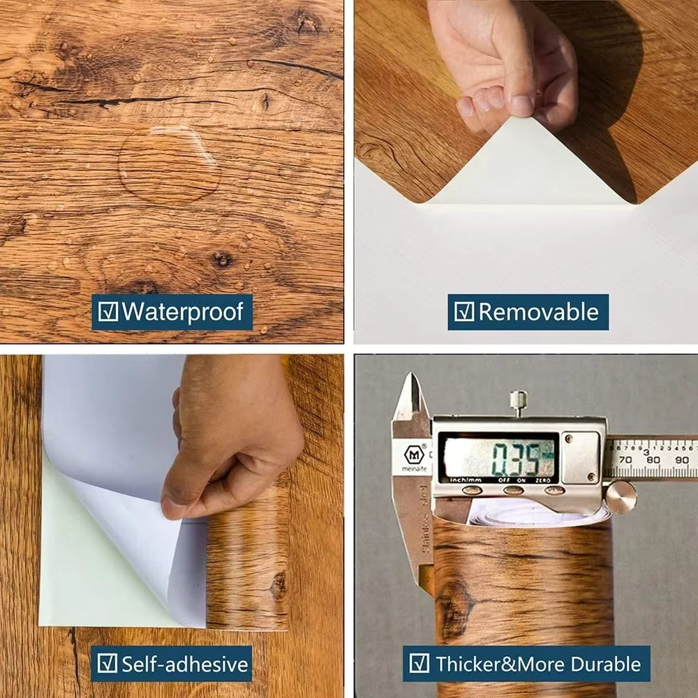 EASY APPLY WOOD GRAIN SELF ADHESIVE WALLPAPER