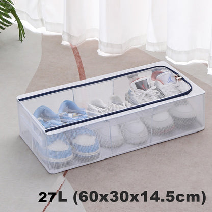 FOLDABLE UNDER BED SHOE STORAGE ORGANIZER WITH DUSTPROOF COVER