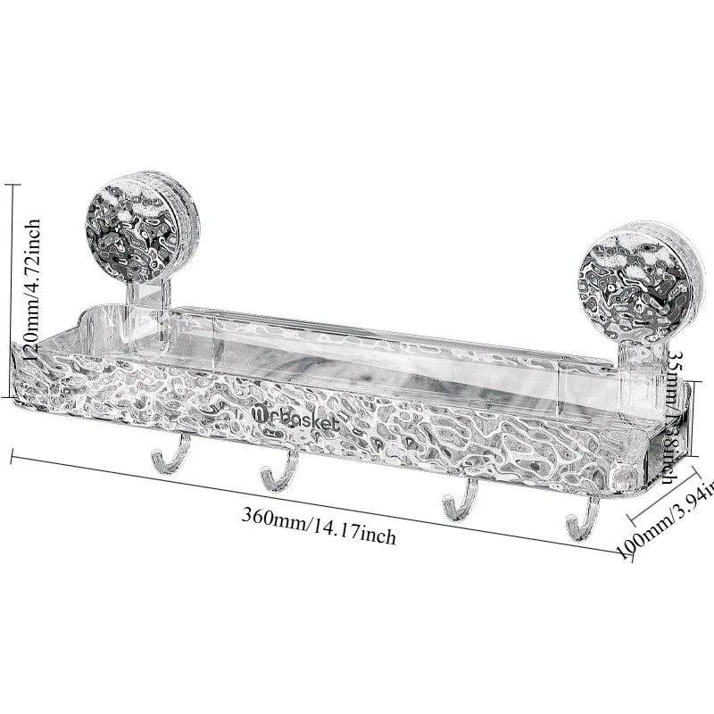 WATERPROOF SUCTION CUP SHELF FOR BATHROOM ORGANIZING